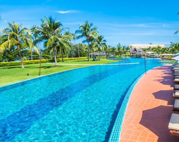 Long pool in Florida resort