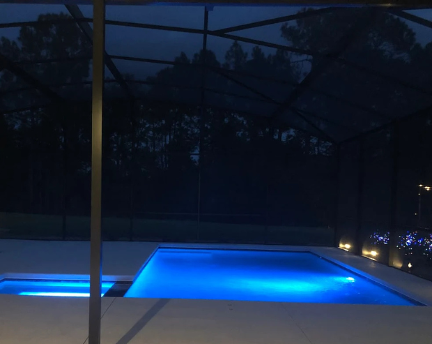 Pool lighting with LEDS with Lanai overhead