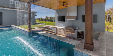 Pool Bar as a custom pool feature ad on from Premier Pools