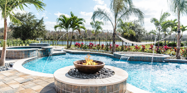 Winter Park pool with fire bowl