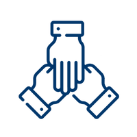 Hands in Emblem with three hands over one another