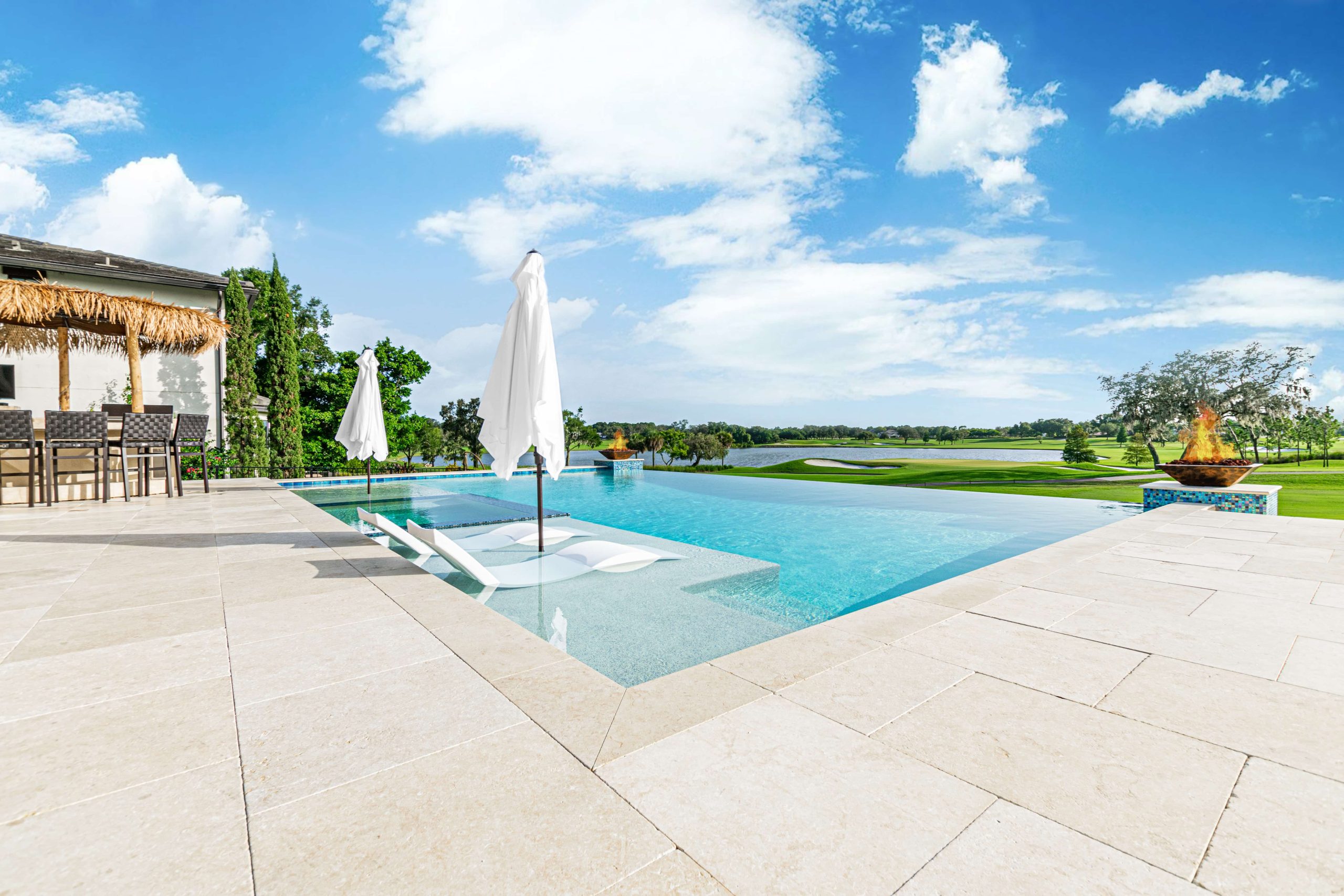 Infinity pool on a golf course in florida