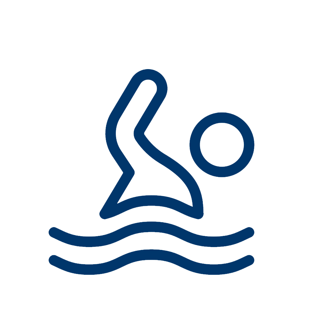 Figure swimming in a pool