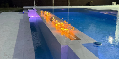 Custom Fire Wall built on a custom pool