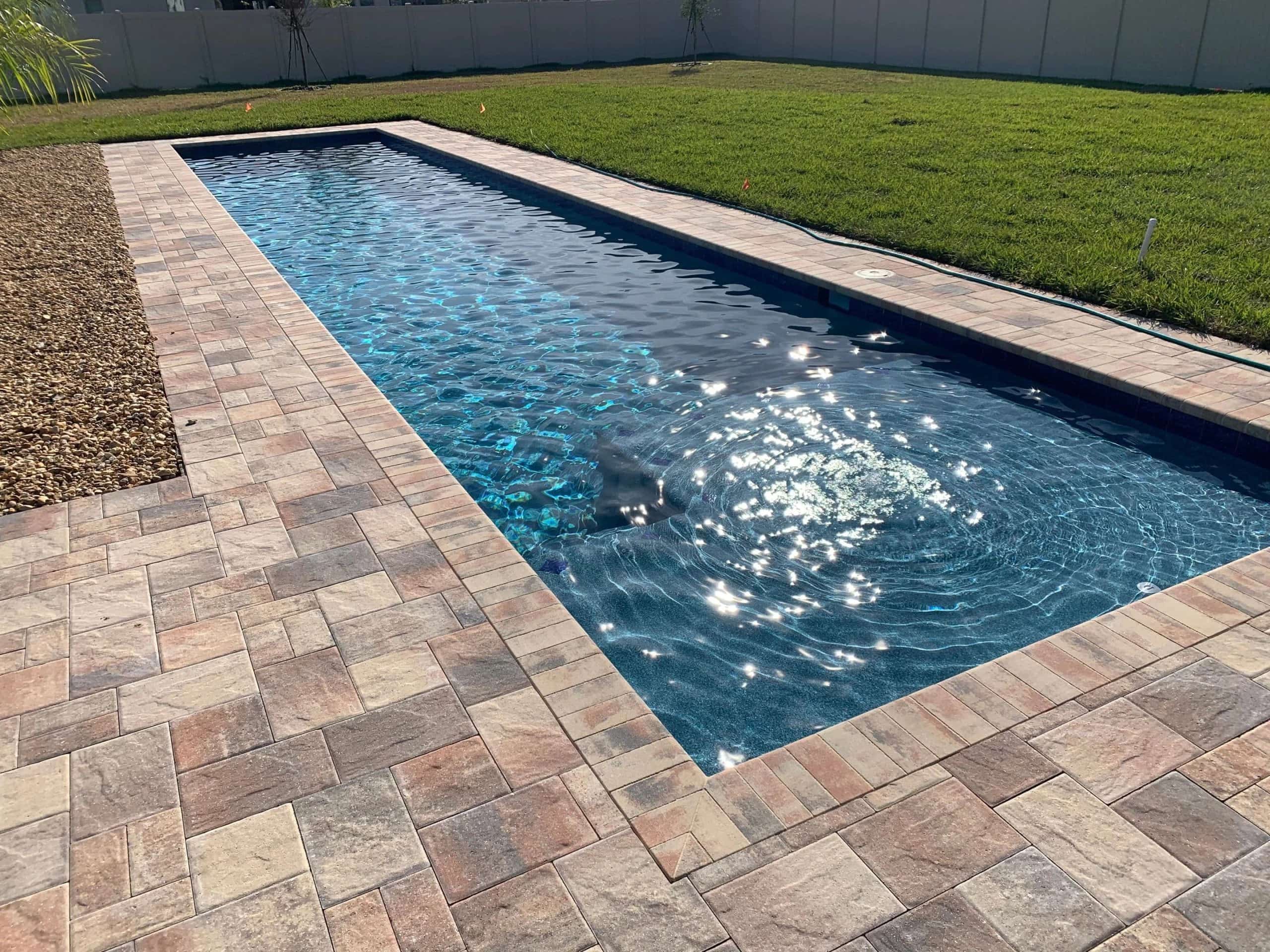 Lap pool installation complete for homeowners in Orlando